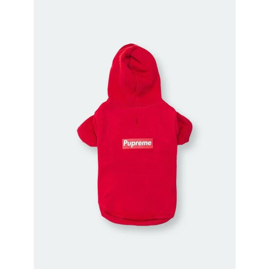 Fresh Pawz Pupreme Box Logo Hoodie | Dog Clothing Apparel Red 4 Fresh Pawz Pupreme Box Logo Hoodie | Dog Clothing Apparel Red - Image 2