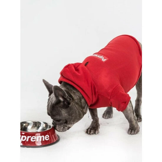 Fresh Pawz Pupreme Box Logo Hoodie | Dog Clothing Apparel Red 5 Fresh Pawz Pupreme Box Logo Hoodie | Dog Clothing Apparel Red - Image 3