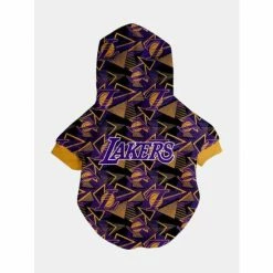 Los Angeles Lakers X Fresh Pawz - Hardwood Hoodie | Dog Clothing Apparel Purple