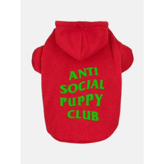Fresh Pawz Anti Social Social Pup Hoodie | Dog Clothing Apparel Red Green 3 Fresh Pawz Anti Social Social Pup Hoodie | Dog Clothing Apparel Red Green