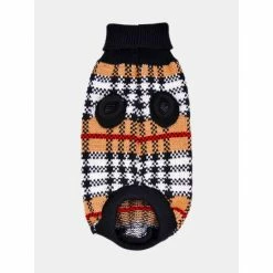 Fresh Pawz Furberry Checkered Sweater | Dog Clothing Apparel Black