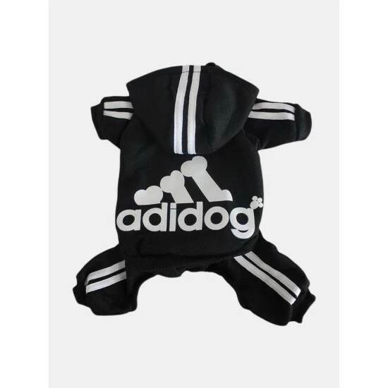 Fresh Pawz Adidog Logo Jumpsuit | Dog Clothing Apparel Black 3 Fresh Pawz Adidog Logo Jumpsuit | Dog Clothing Apparel Black