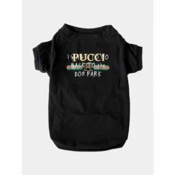 Fresh Pawz Pucci Dog Park T-shirt | Dog Clothing Apparel Black