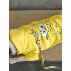 Spongebob X Fresh Pawz - SB Face Hoodie | Dog Clothing Apparel Yellow -Fresh Pawz Shop unnamed file 648