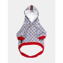 Fresh Pawz G-Pattern Hoodie | Dog Clothing Apparel Gry